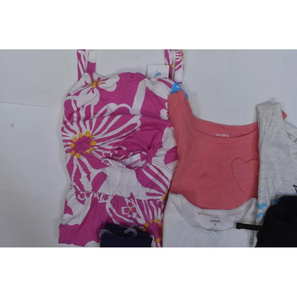Carters Bulk Lot Of 7 Girls Size Medium 8 Mixed Season Tops Bottoms Dresses